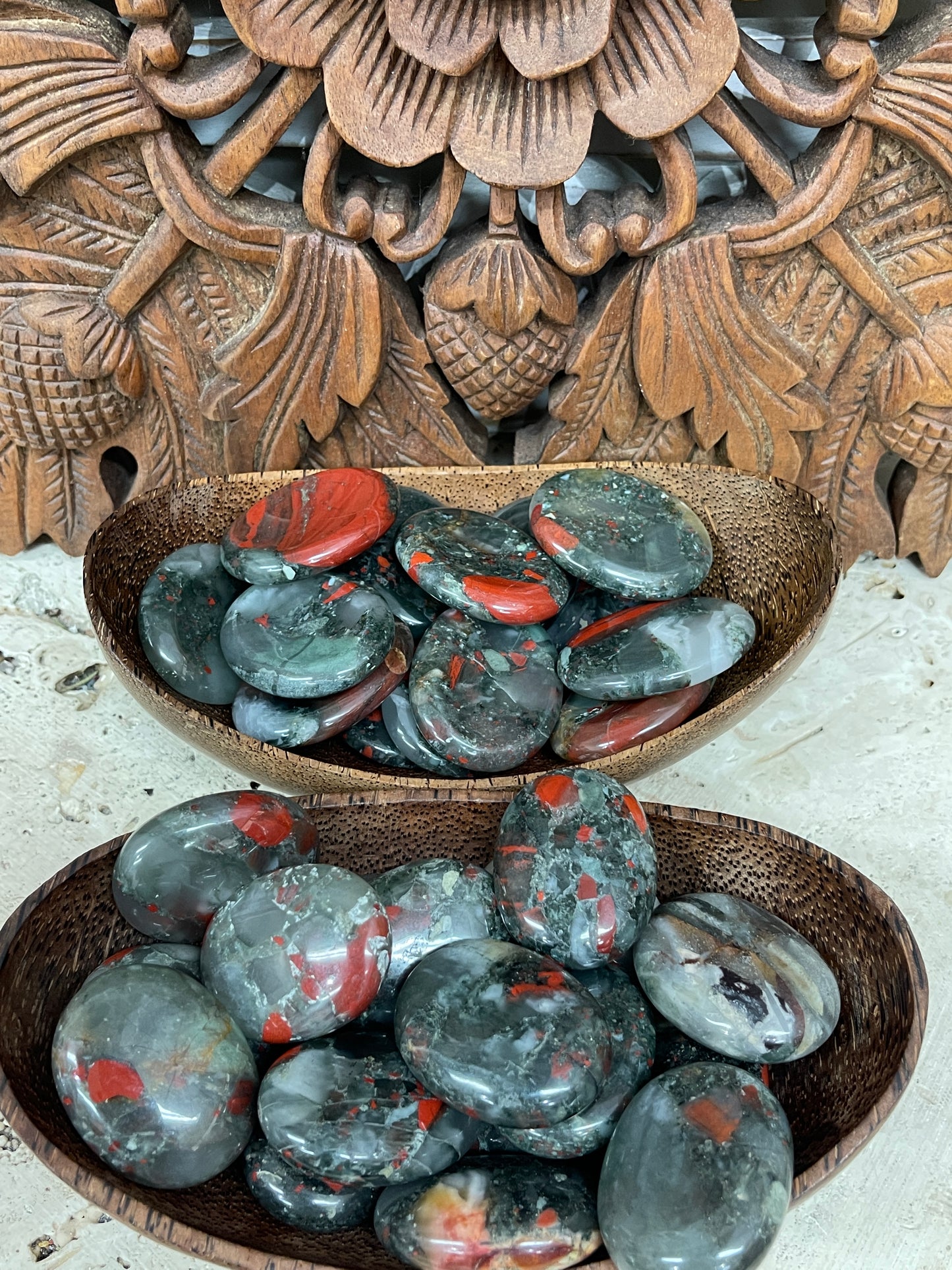 Bloodstone Palm Stones & Worry Stones