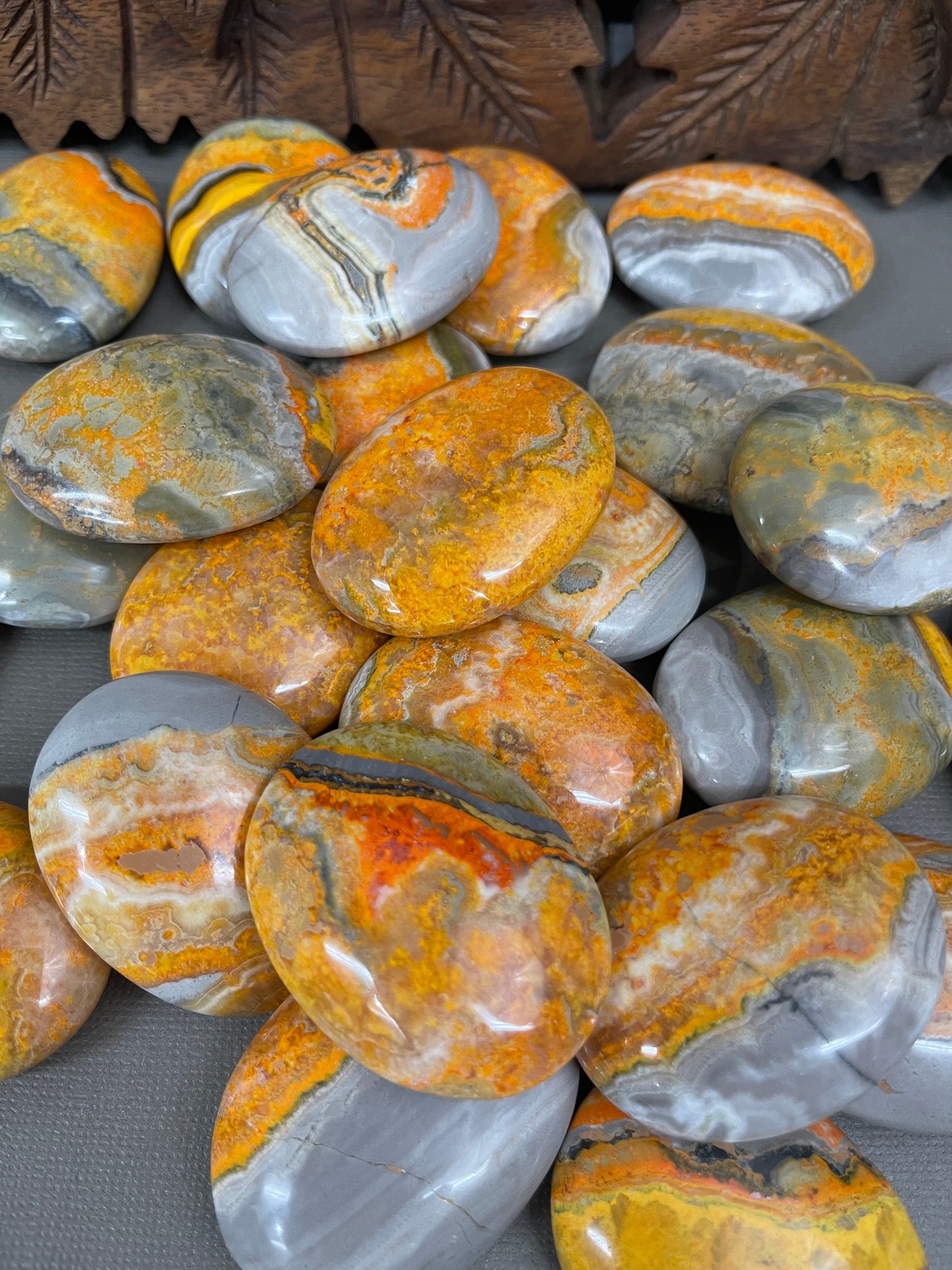 Bumble Bee Jasper Palm Stones