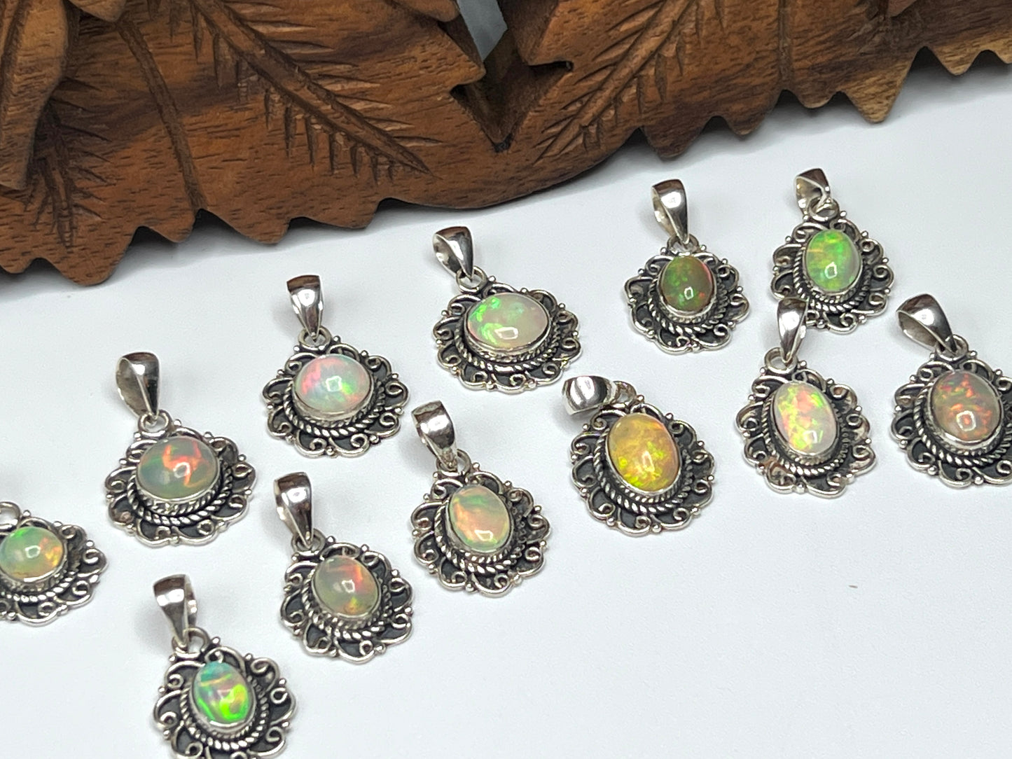 Natural Ethiopian Opal Pendants