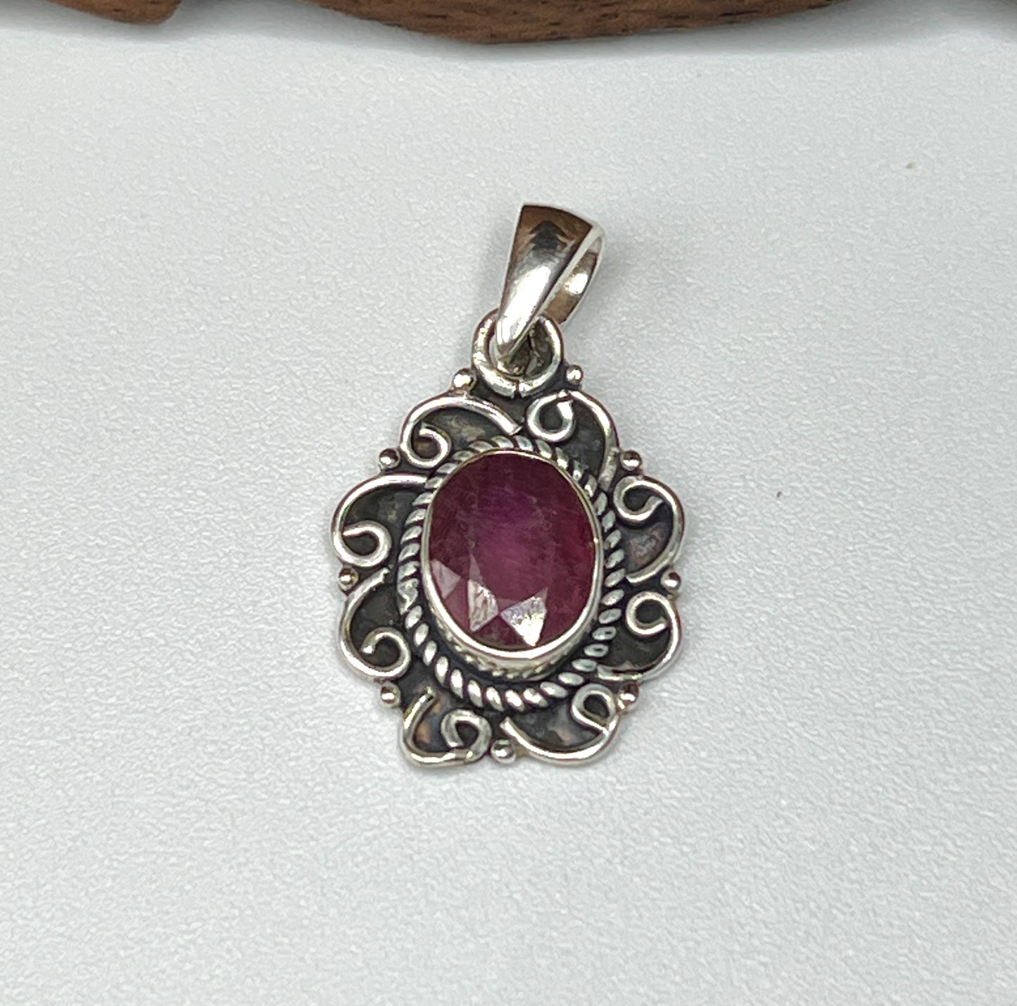 Checker Cut Ruby Pendants