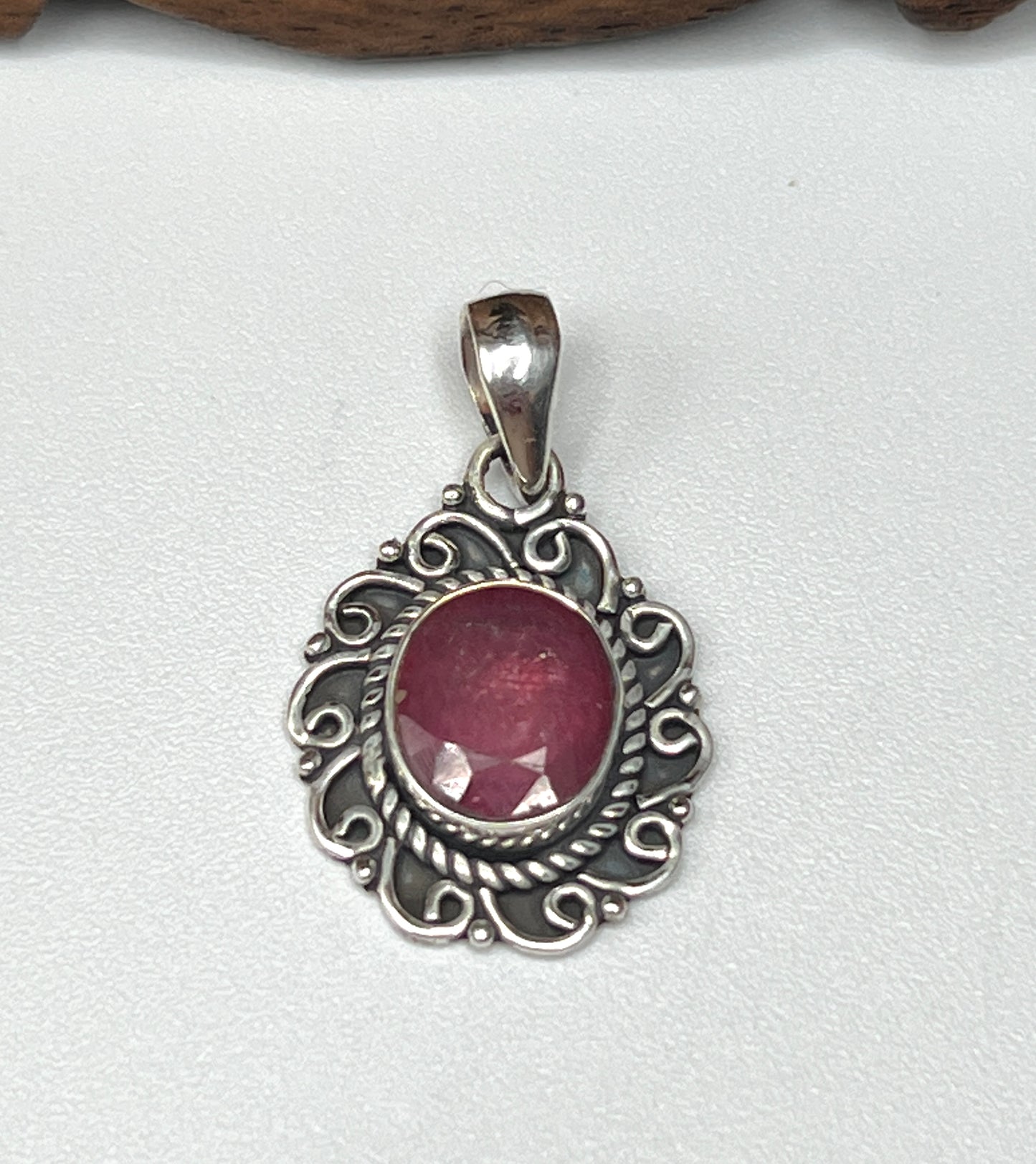 Faceted Ruby Pendants