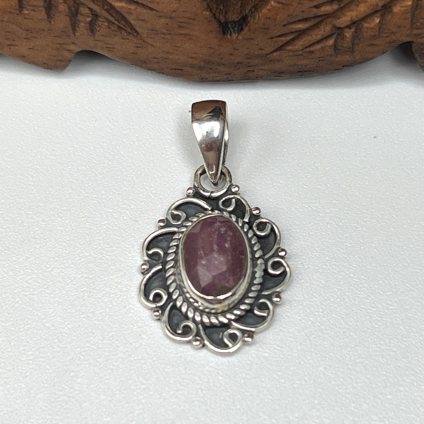 Checker Cut Ruby Pendants