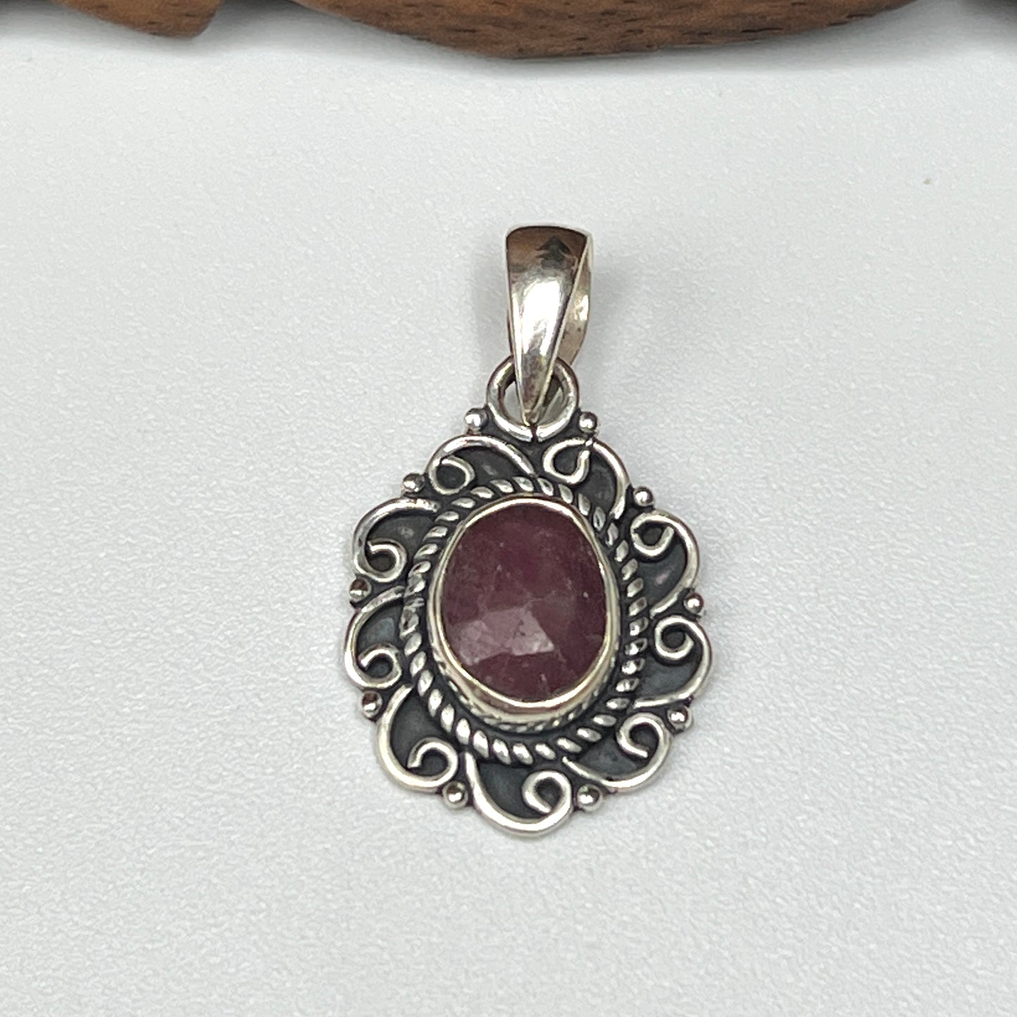 Checker Cut Ruby Pendants