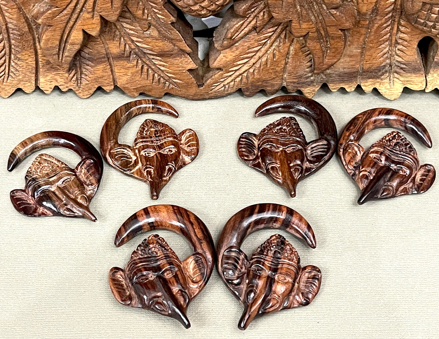 Ganesh Gauged Earrings - Available in 0-1/2"