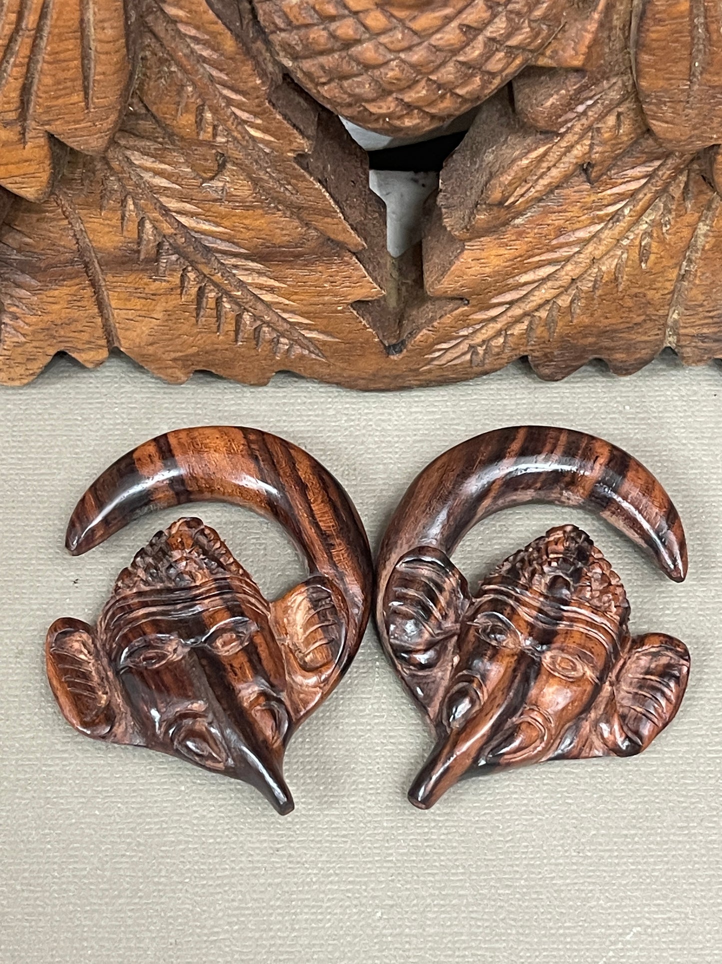 Ganesh Gauged Earrings - Available in 0-1/2"