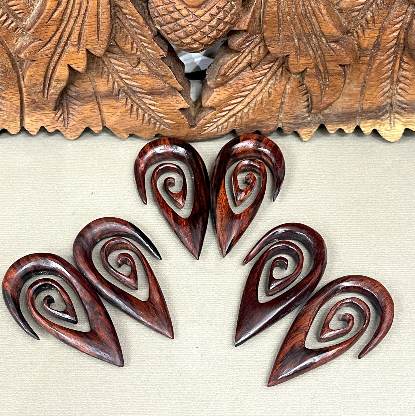 Spiral Gauged Earrings - Available in 0-1/2"