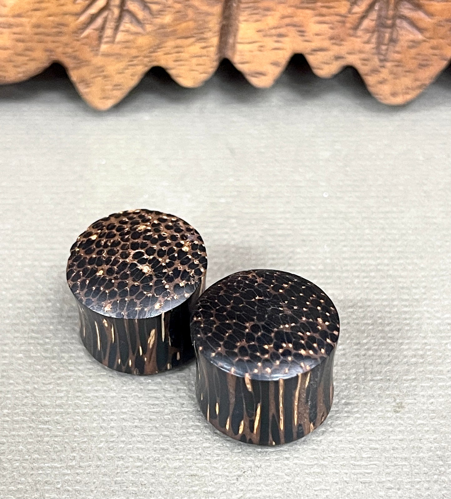 Coconut Wood Plug Earrings - 5/8"