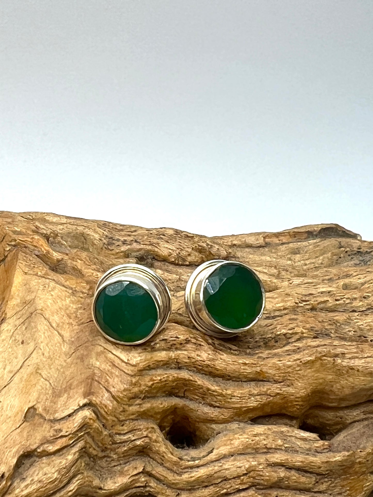 10mm Round Faceted Studs Earrings