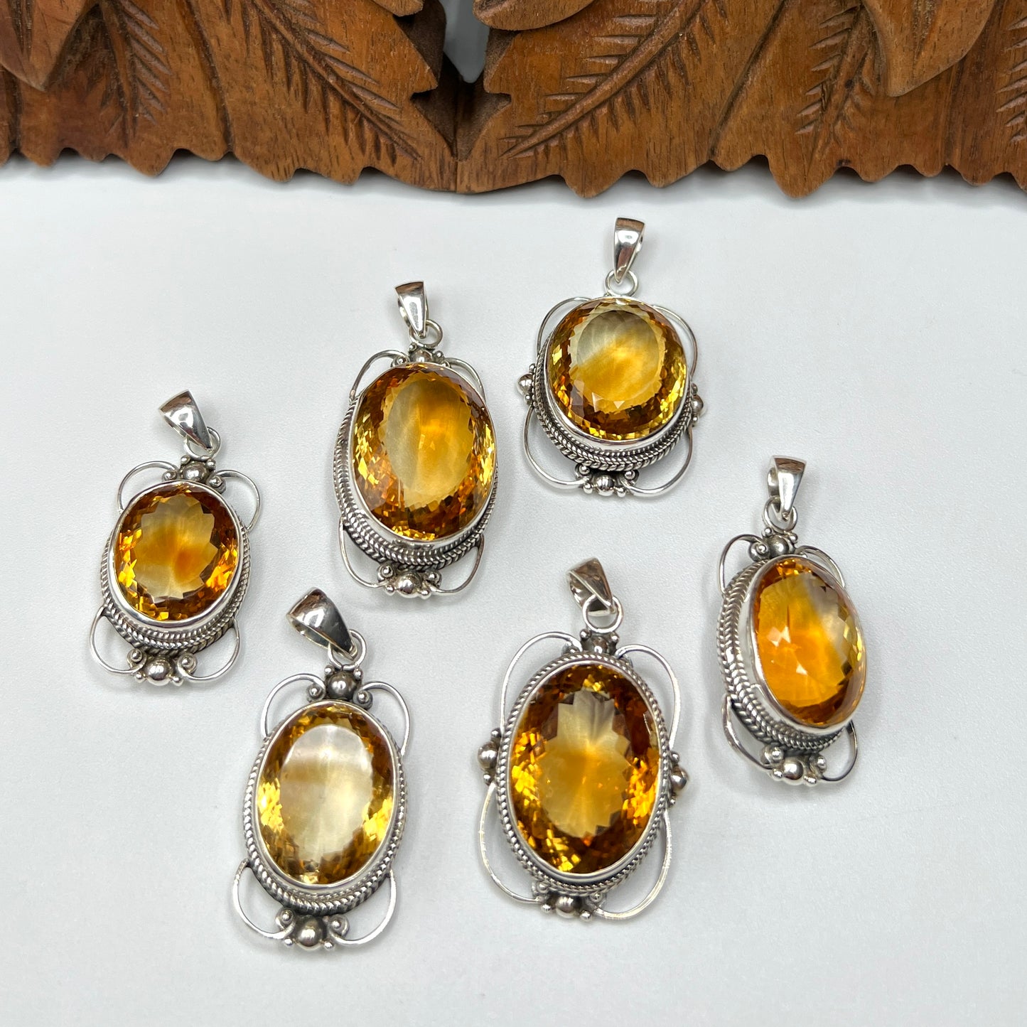 Large Stone Citrine Pendants