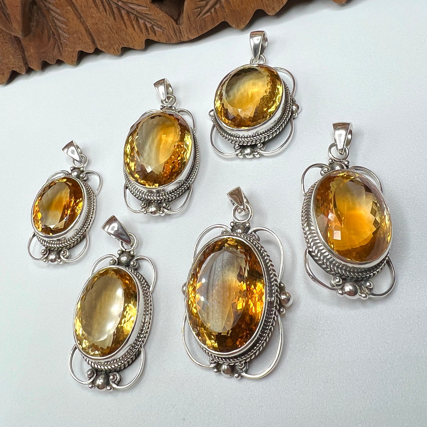 Large Stone Citrine Pendants