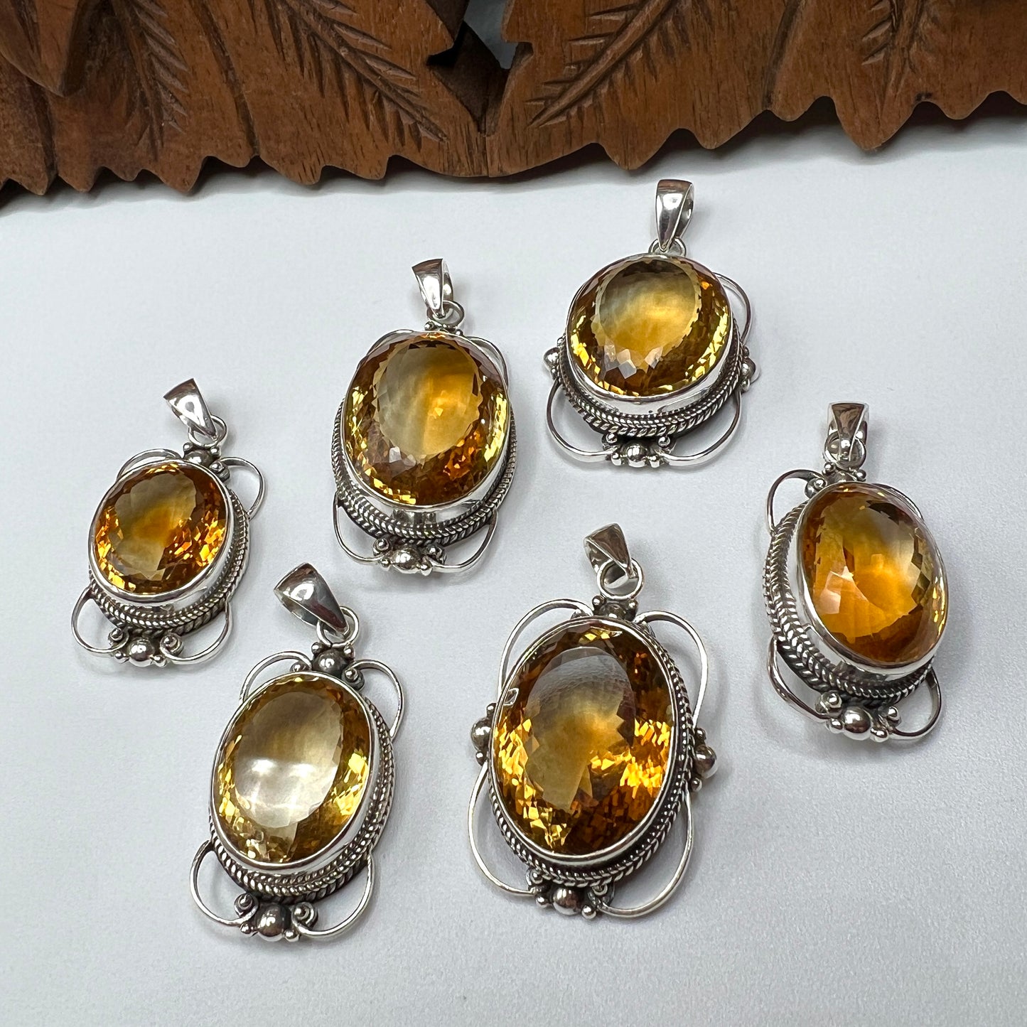 Large Stone Citrine Pendants