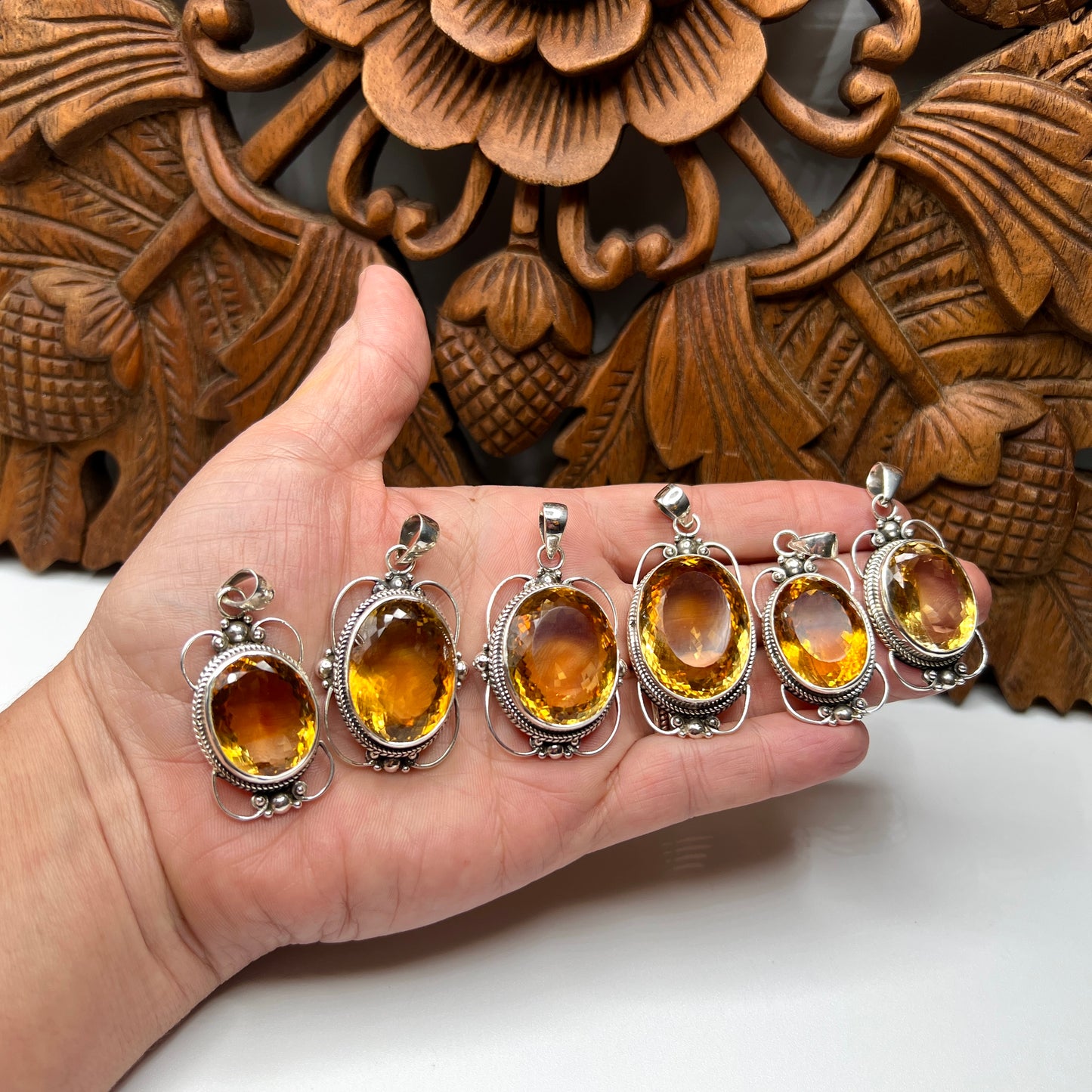 Large Stone Citrine Pendants