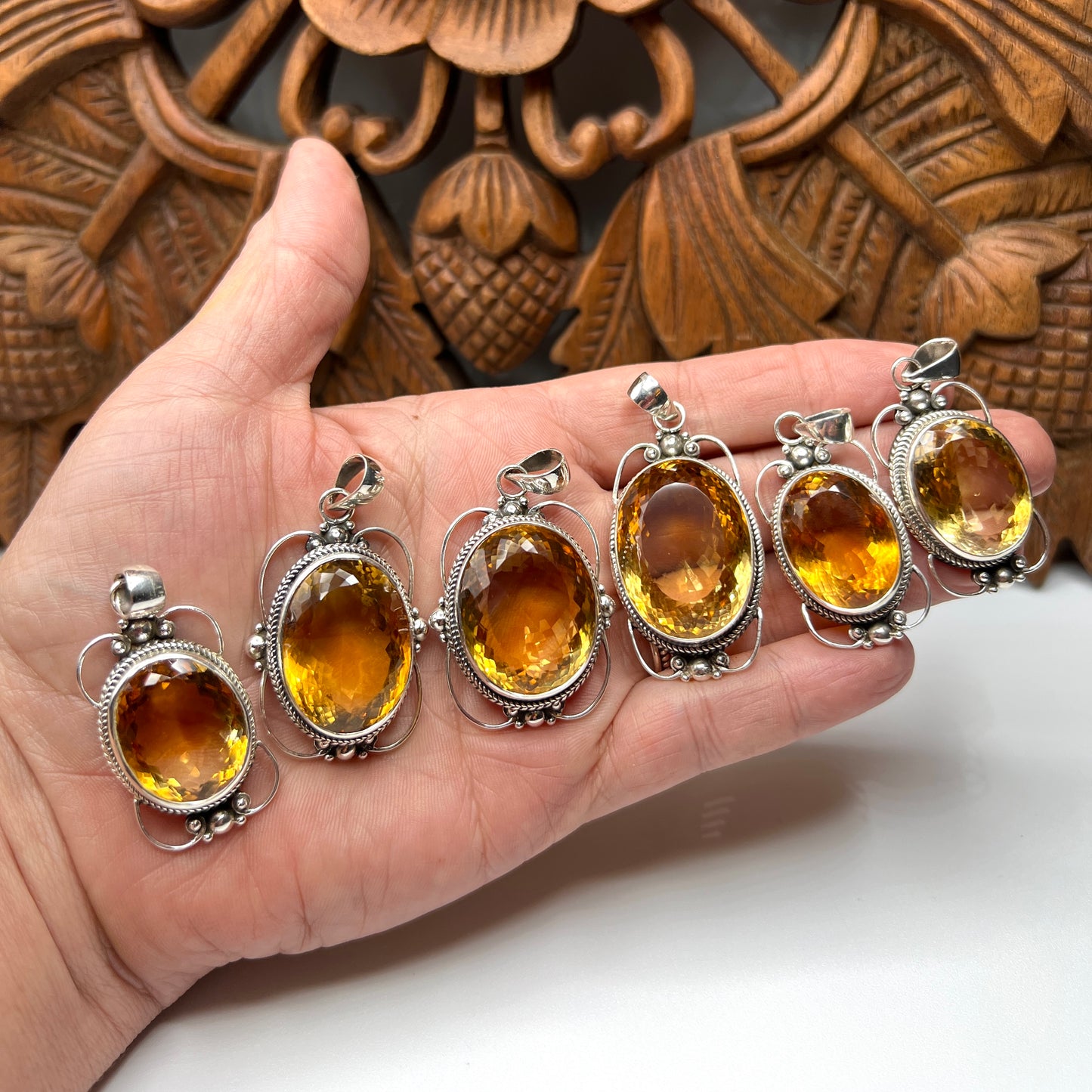 Large Stone Citrine Pendants
