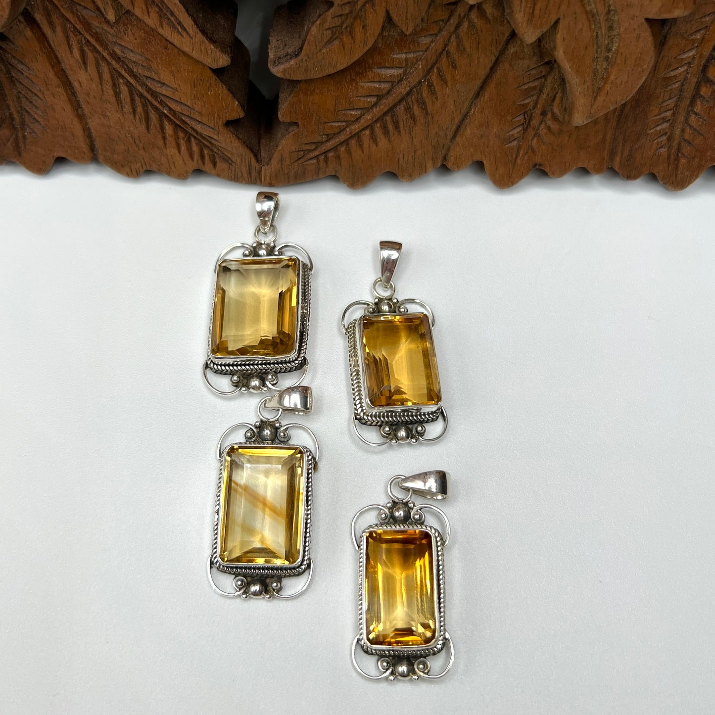 Large Stone Citrine Pendants