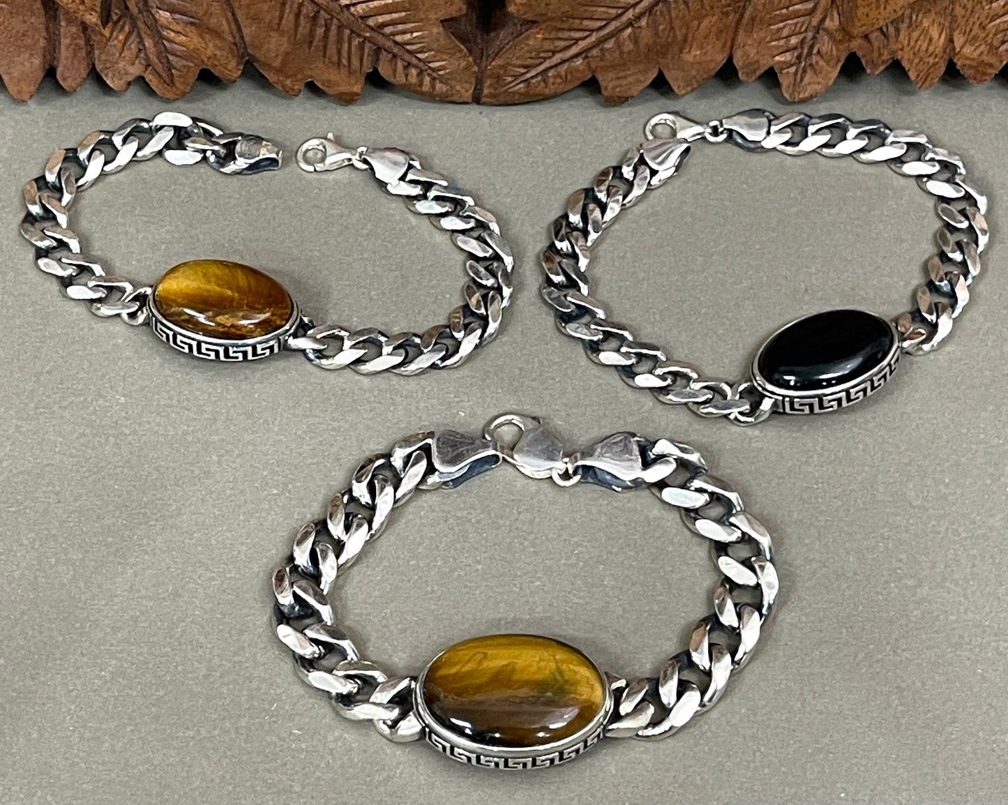 Mens Bracelets- Tigers Eye or Onyx