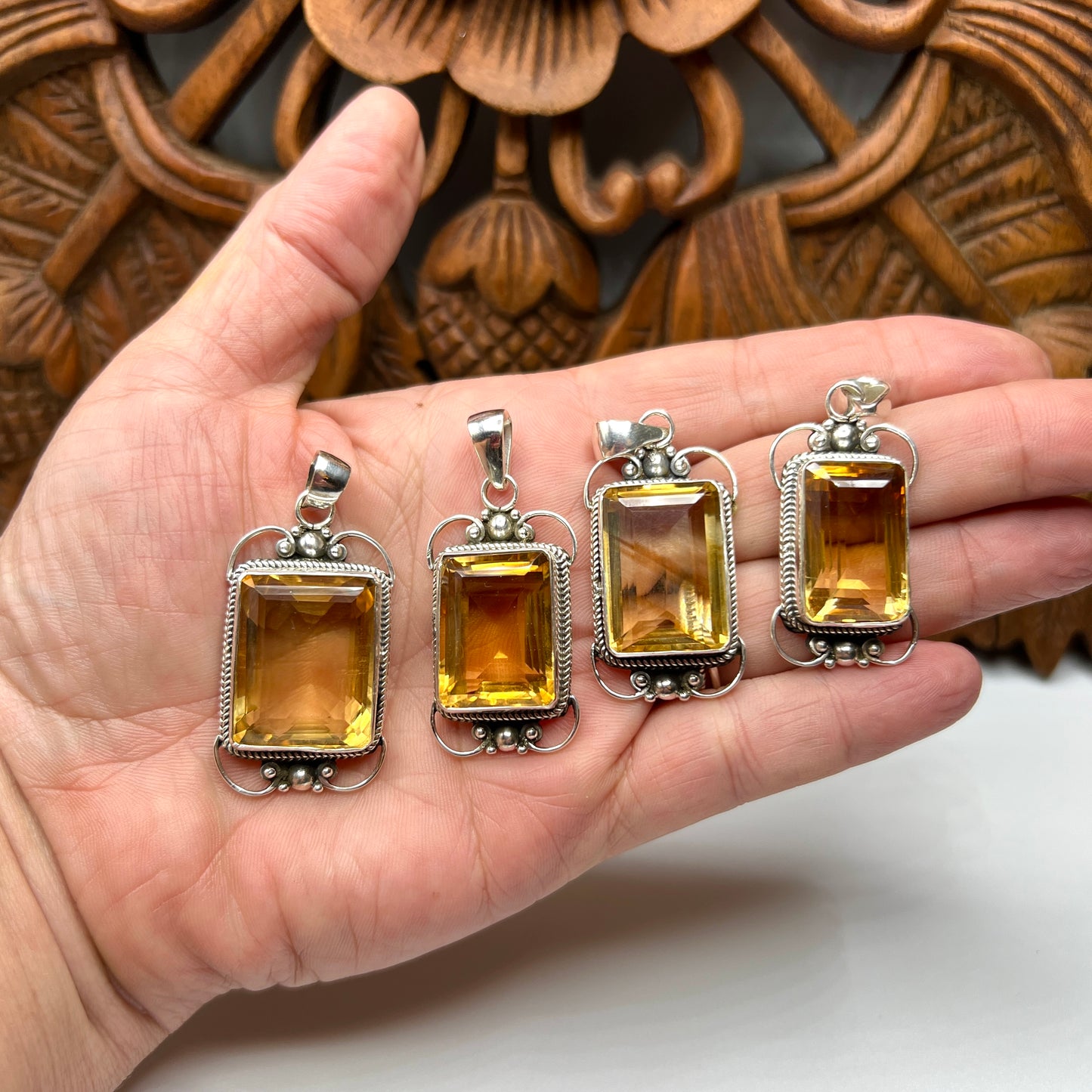 Large Stone Citrine Pendants