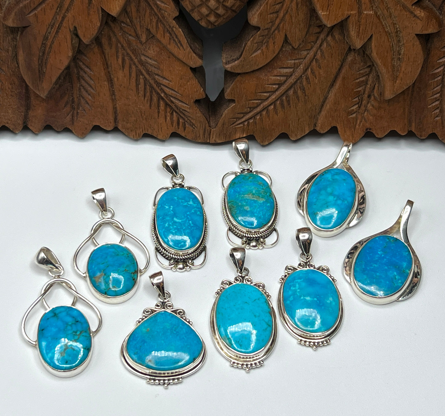 Natural Iranian Turquoise Pendants