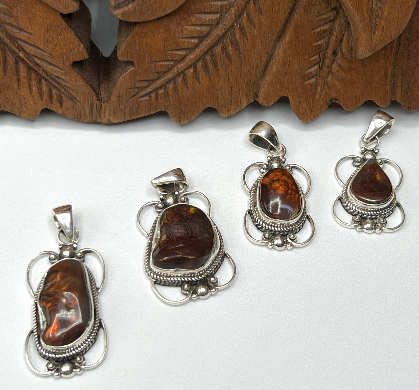 Mexican Fire Agate Pendants