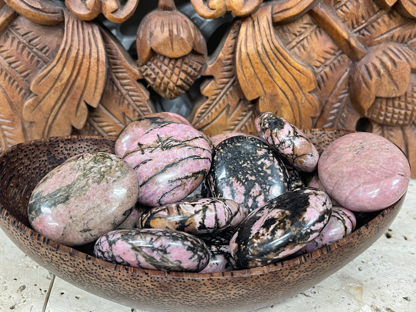 Rhodonite Palm Stones