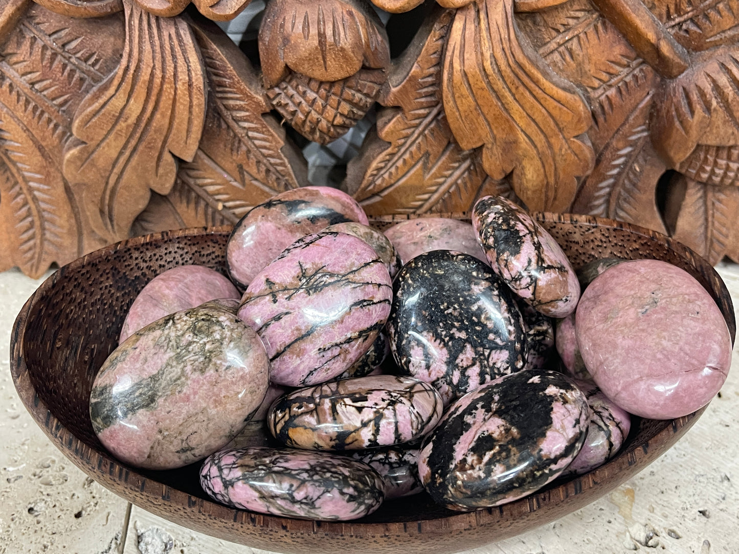 Rhodonite Palm Stones