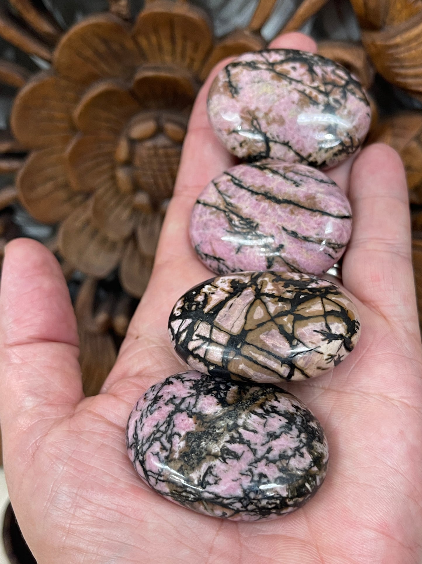 Rhodonite Palm Stones