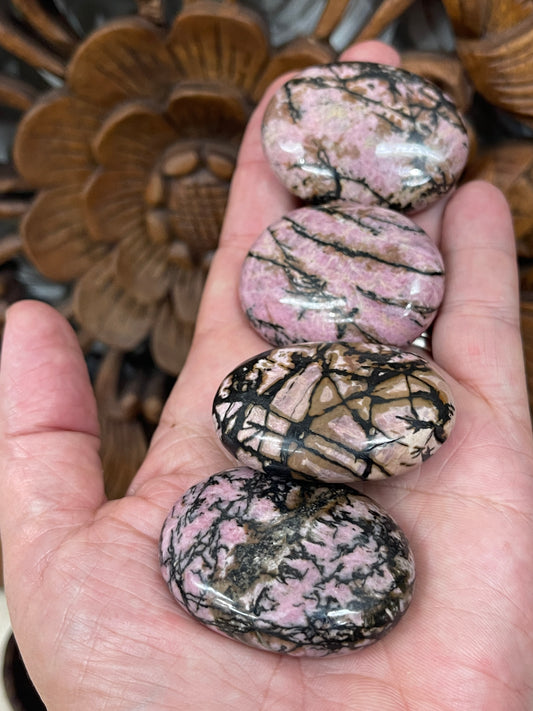 Rhodonite Palm Stones