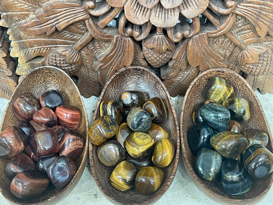 Large Tigers Eye Tumbles - Golden , Red or Blue Available
