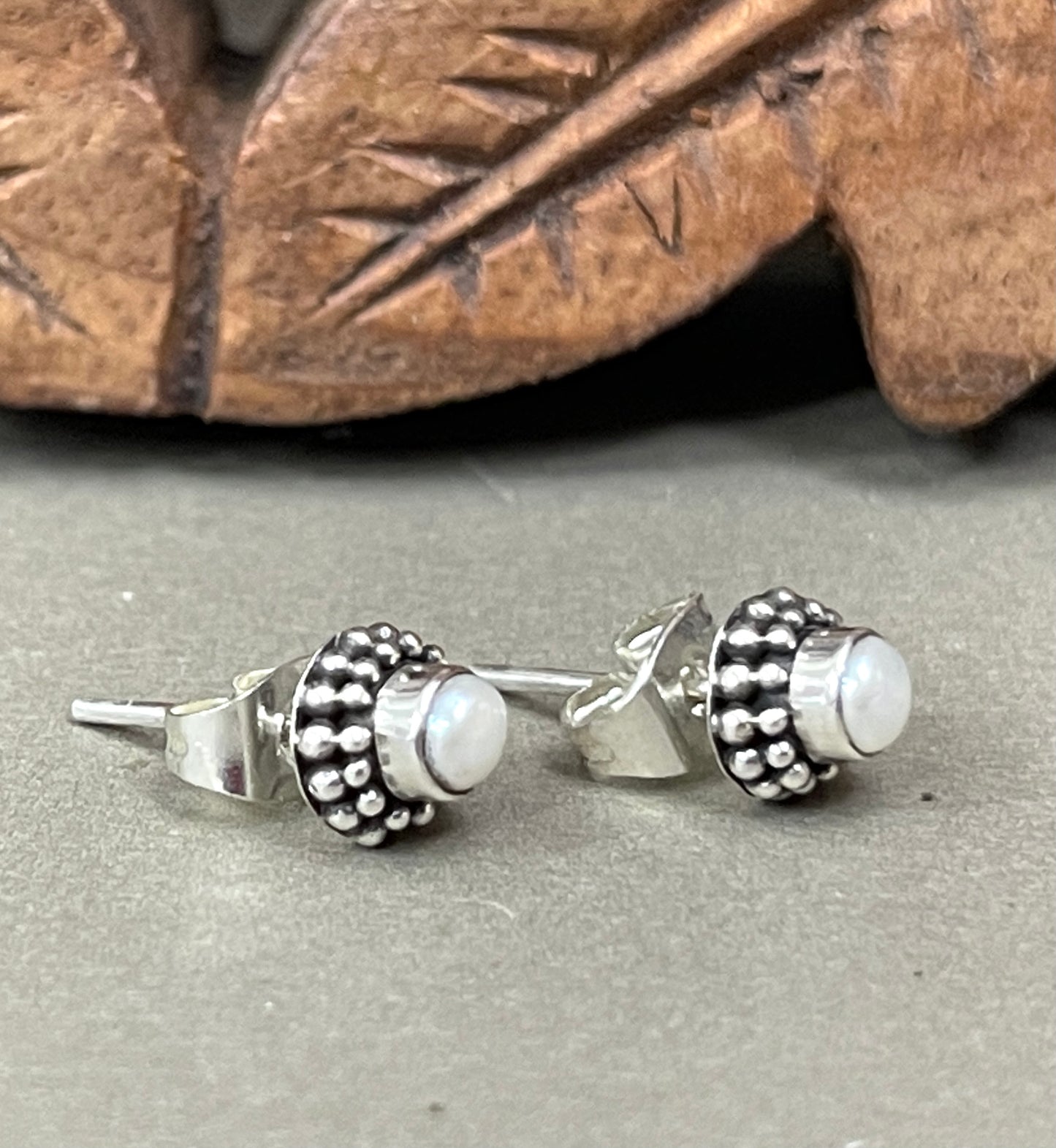 Balinese Pearl Stud Earrings