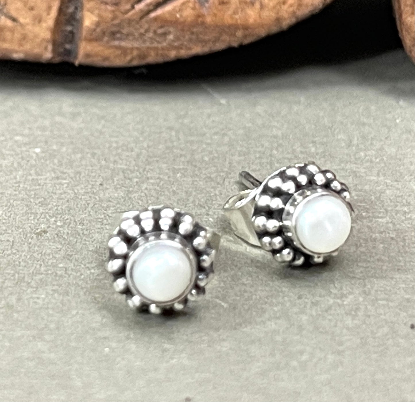 Balinese Pearl Stud Earrings