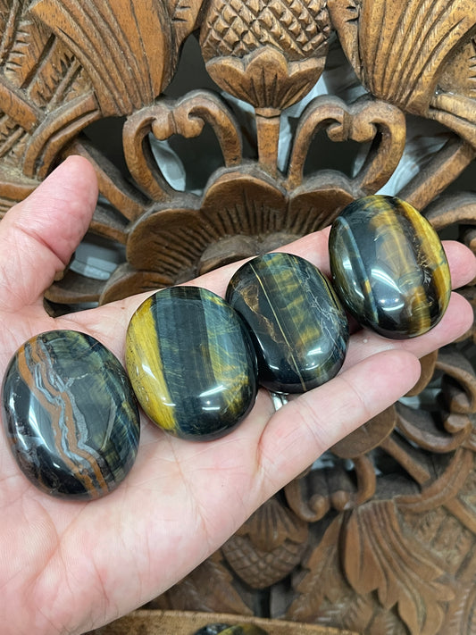 Blue Tiger's Eye Palm Stones