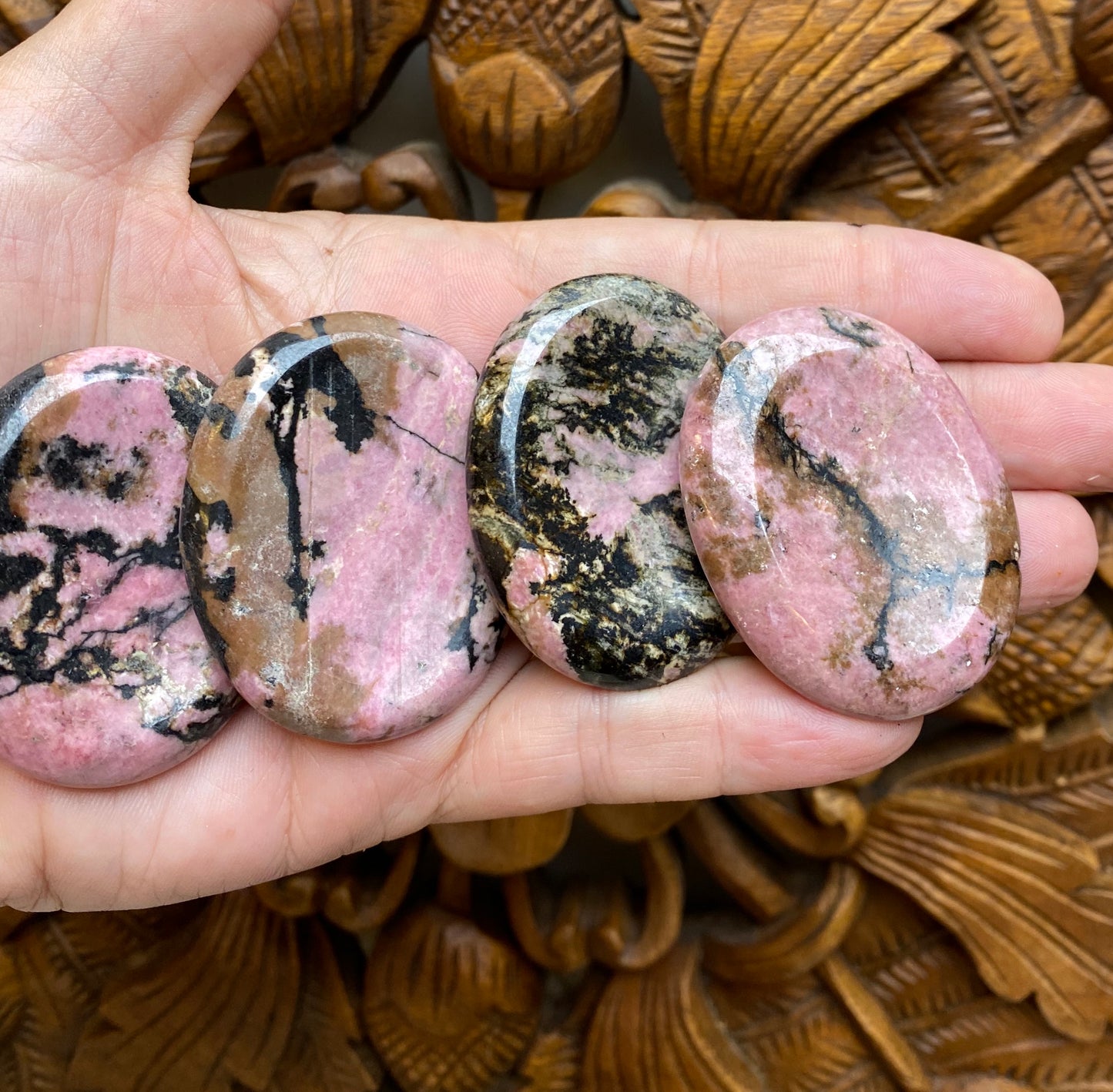 Rhodonite Worry Stones