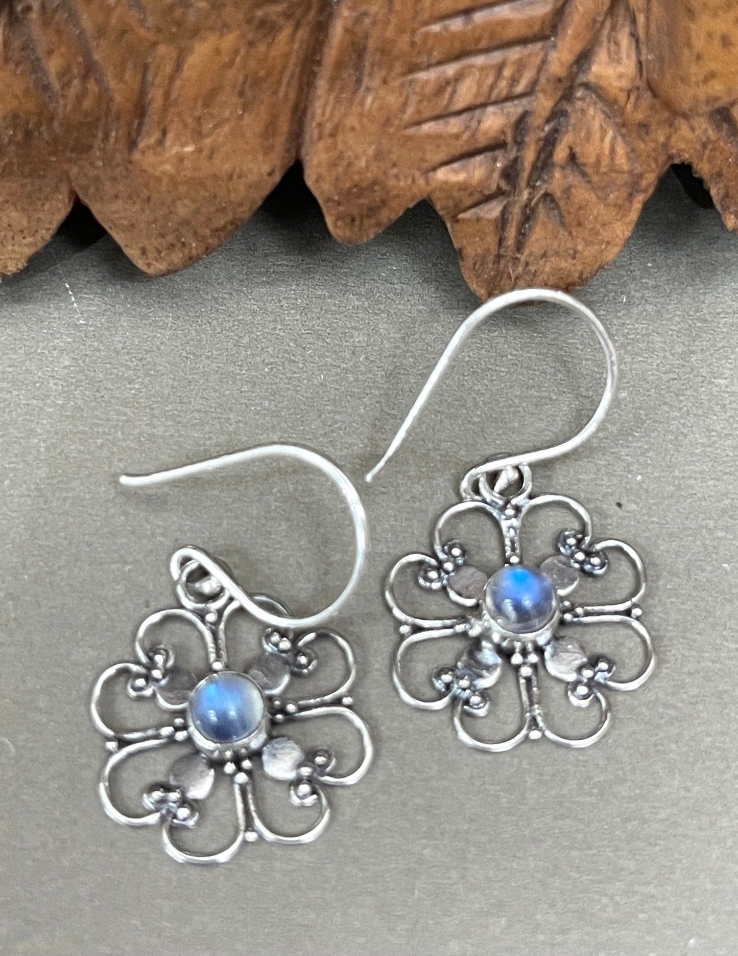 Balinese Flower Earrings | 5 Stones