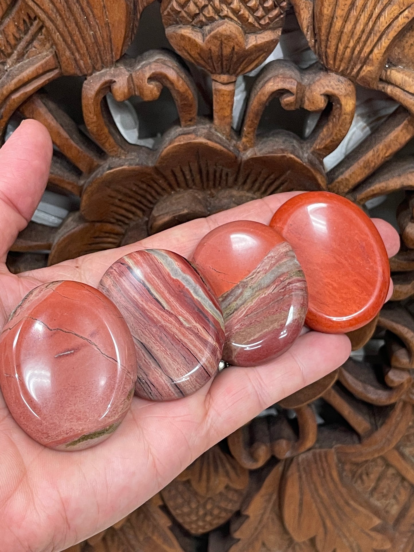 Red Jasper Palm Stones & Worry Stones