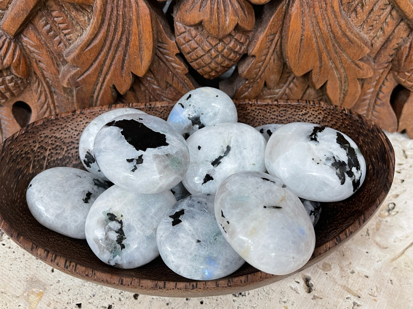 Moonstone Palm Stones