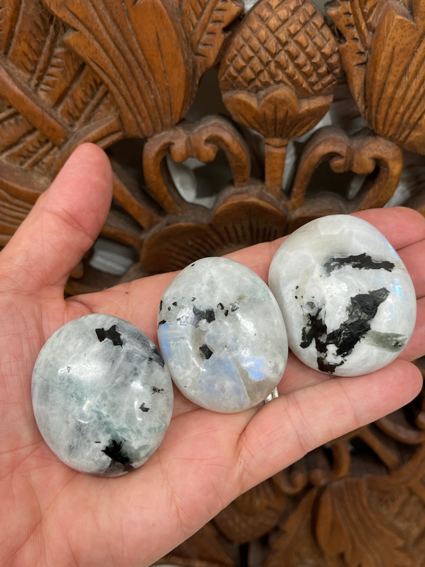 Moonstone Palm Stones