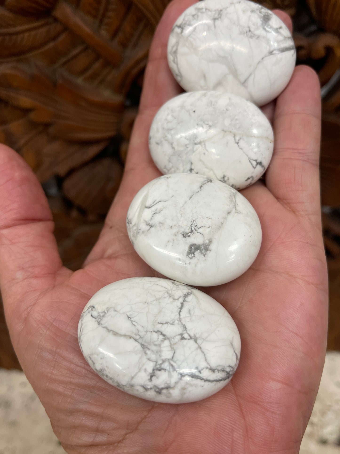 Howlite Palm Stones & Worry Stones