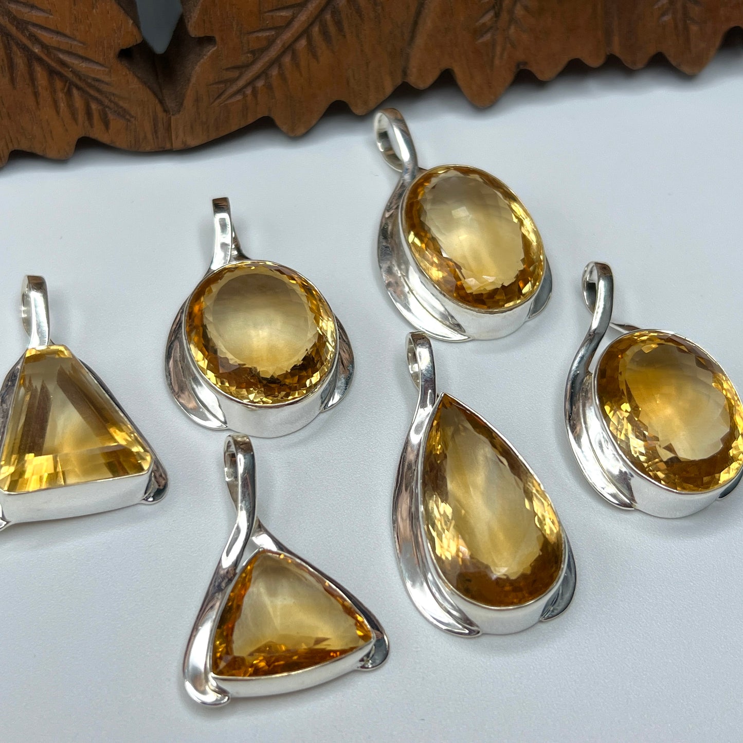 Large Stone Citrine Pendants