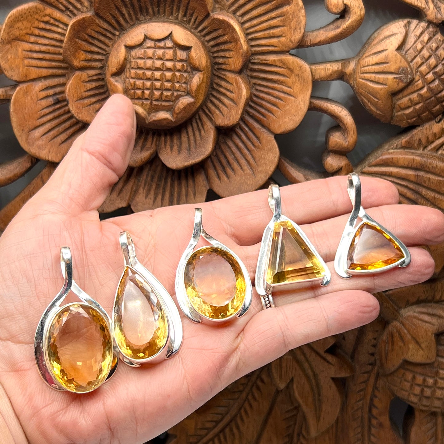 Large Stone Citrine Pendants