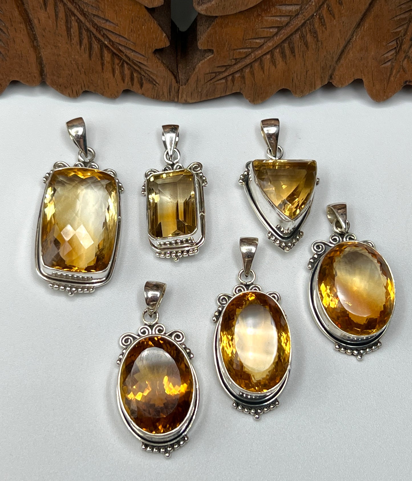 Natural Large Stone Citrine Pendants