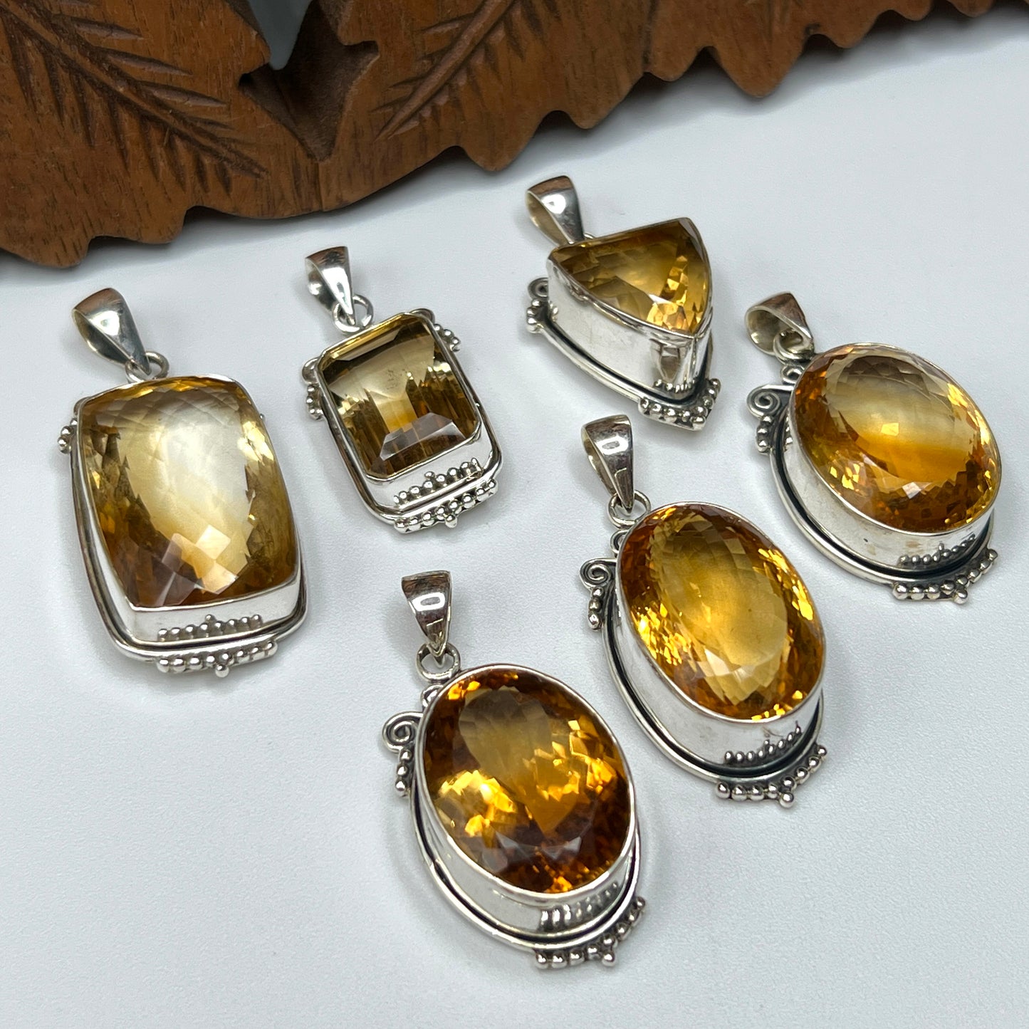 Natural Large Stone Citrine Pendants