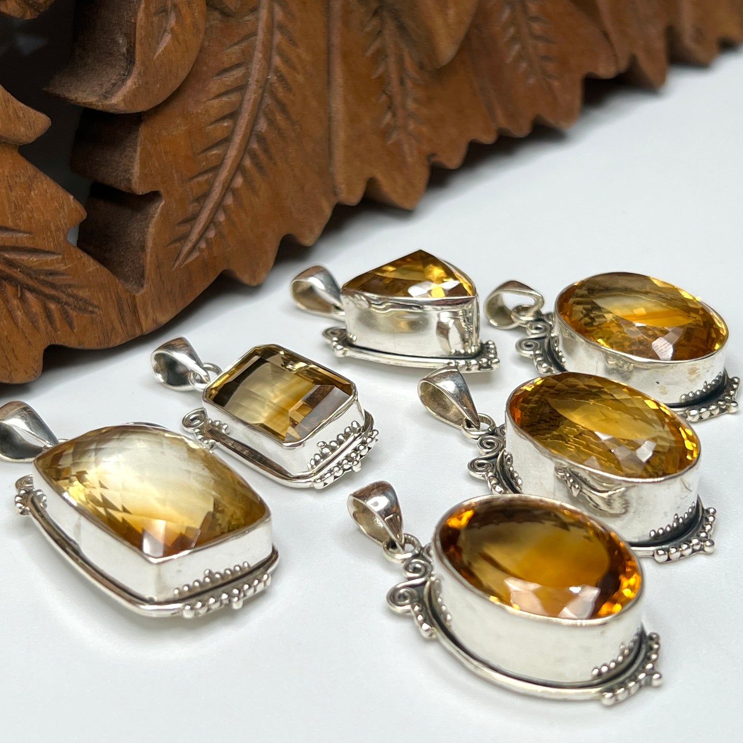 Natural Large Stone Citrine Pendants