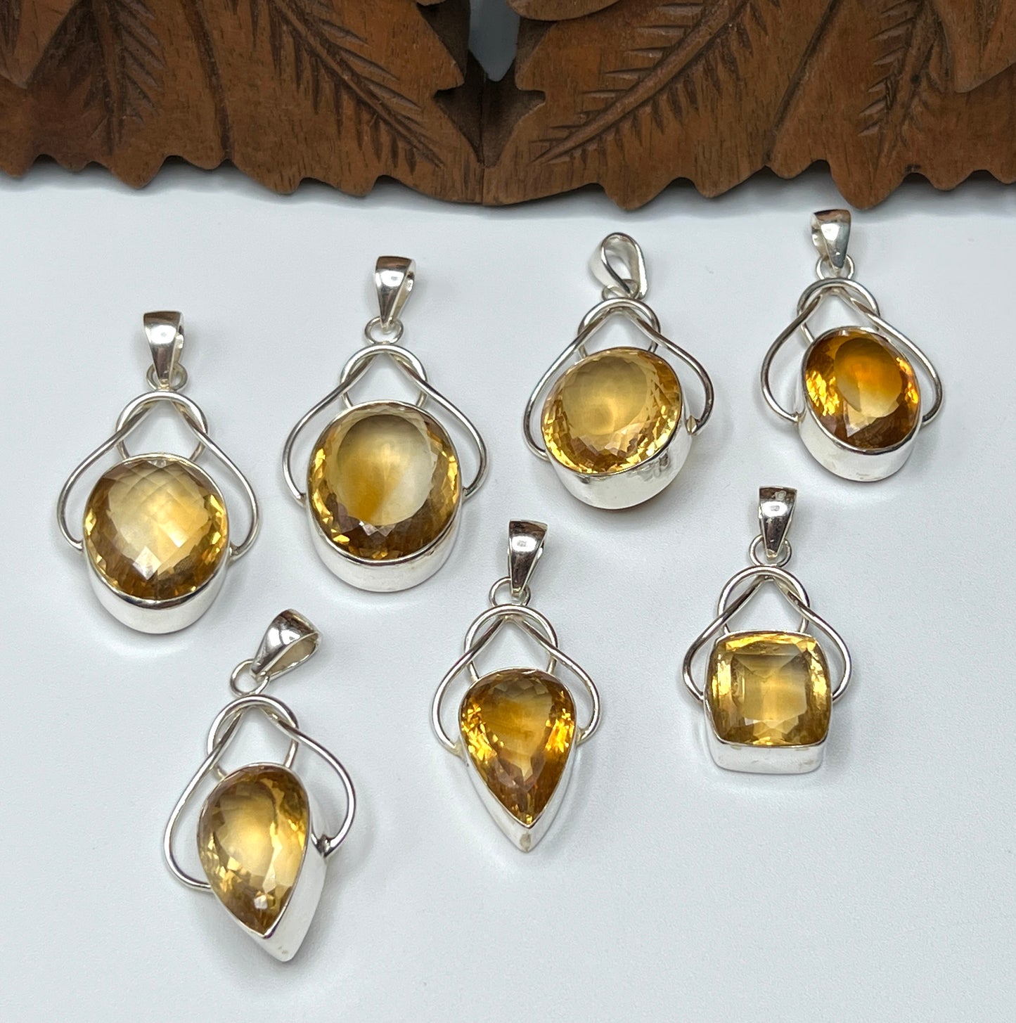 Natural Large Stone Citrine Pendants