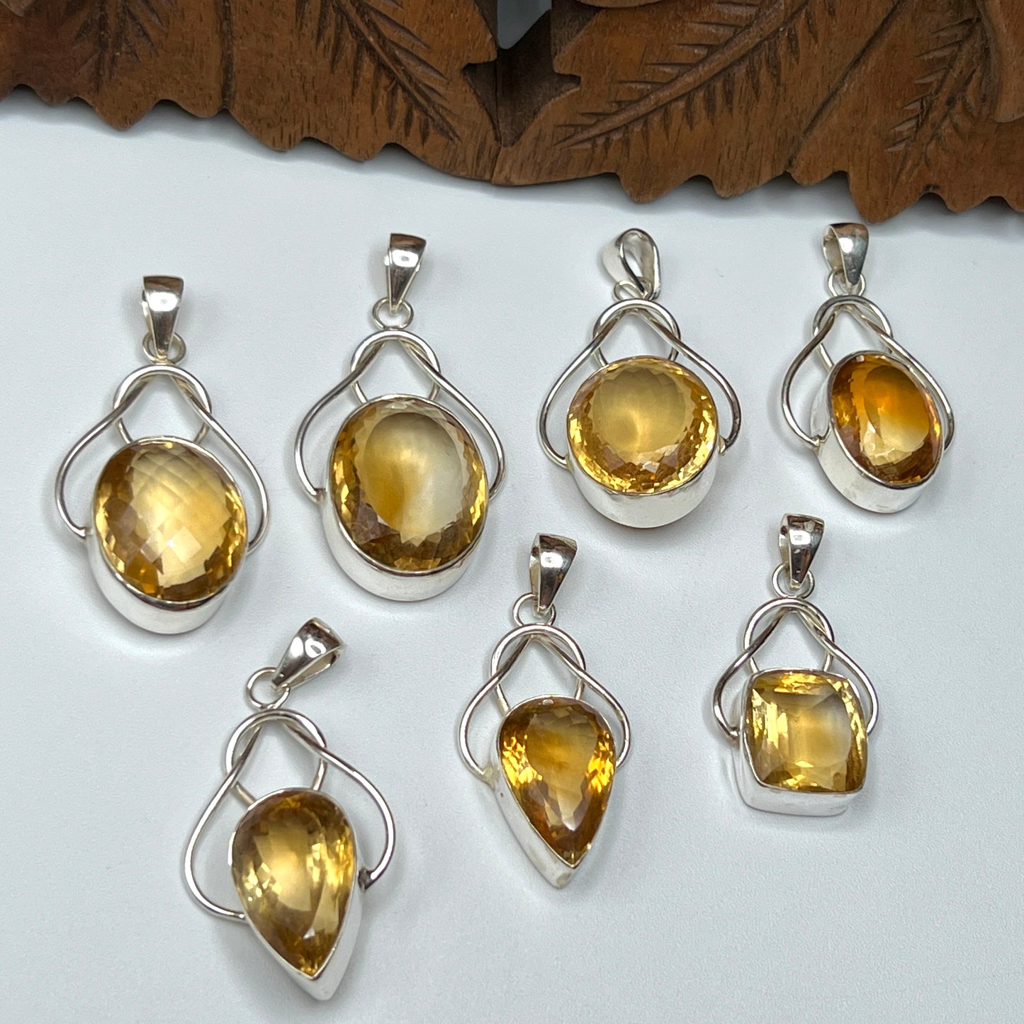 Natural Large Stone Citrine Pendants