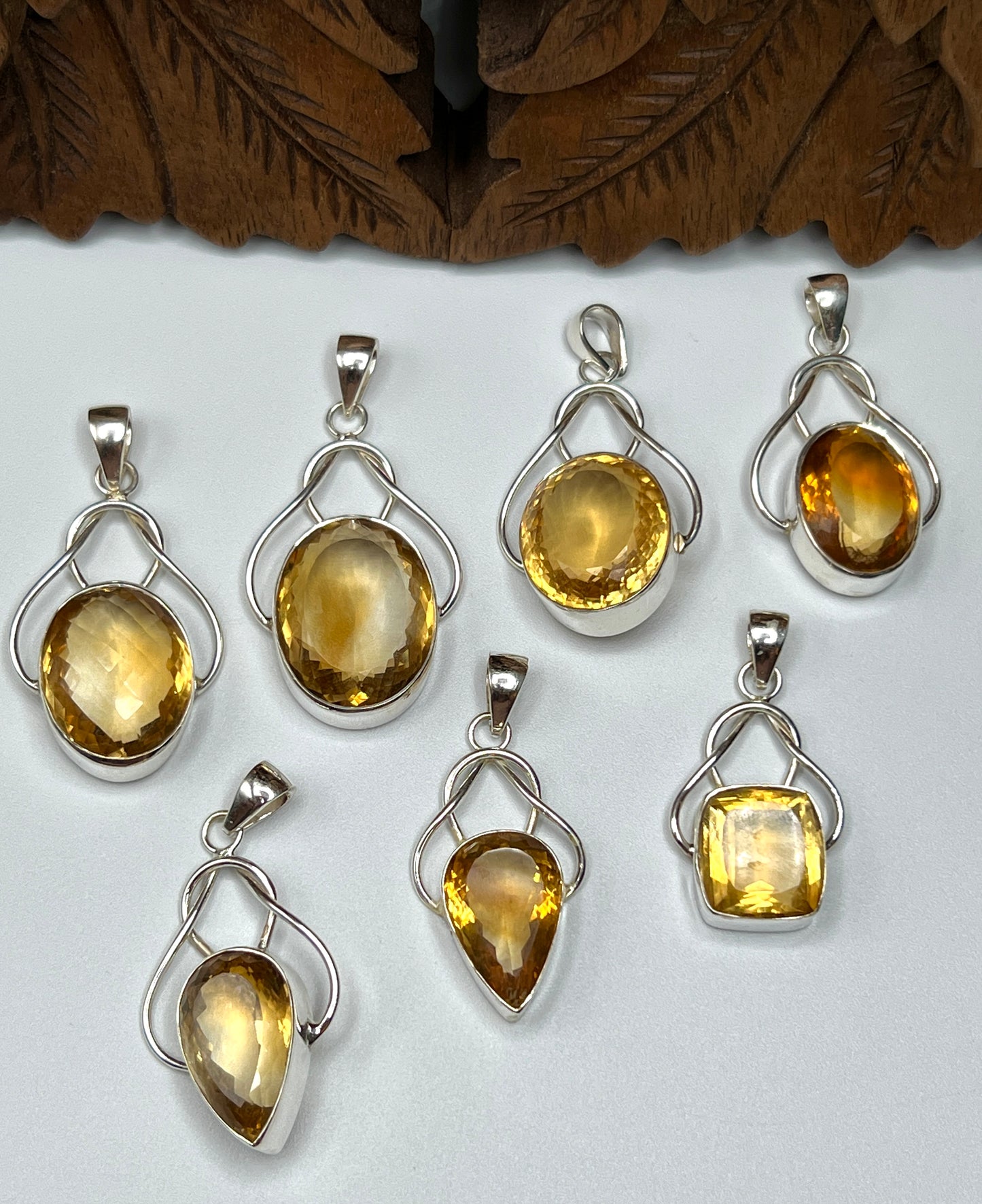 Natural Large Stone Citrine Pendants