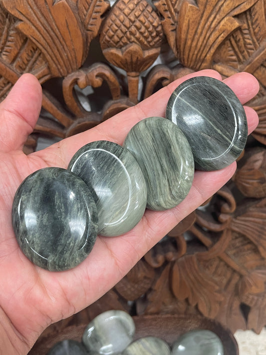 Green Hair Jasper Worry Stones
