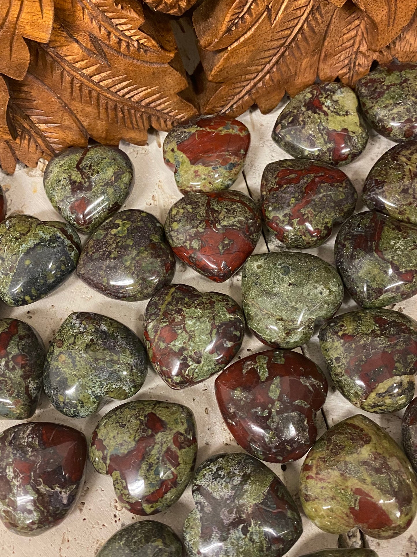 Large size Dragons Blood Jasper Puffy Hearts from Western Australia