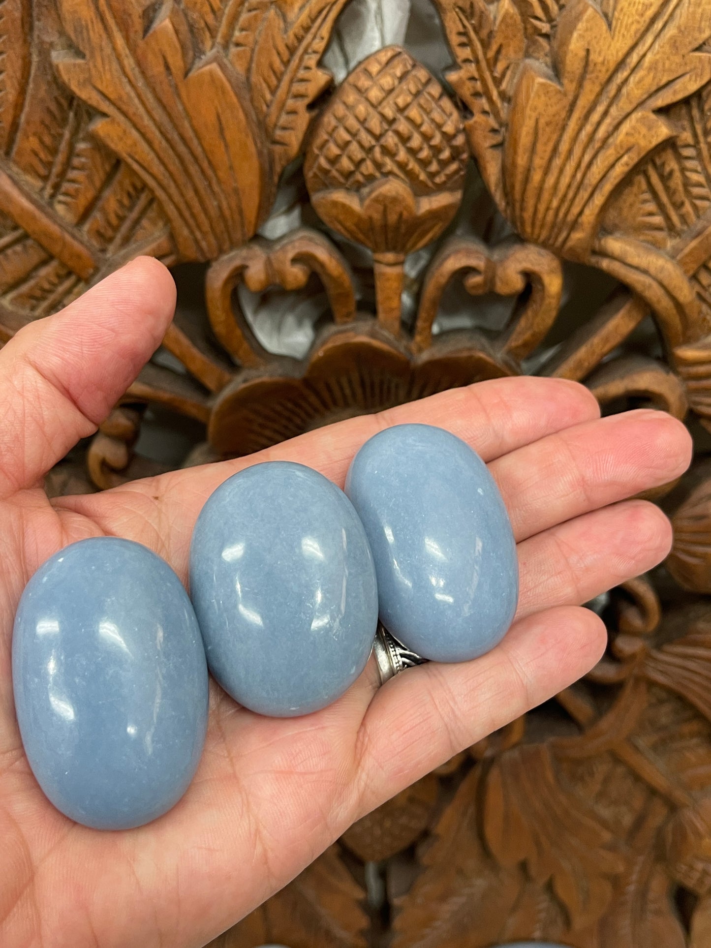 Angelite Palm Stones