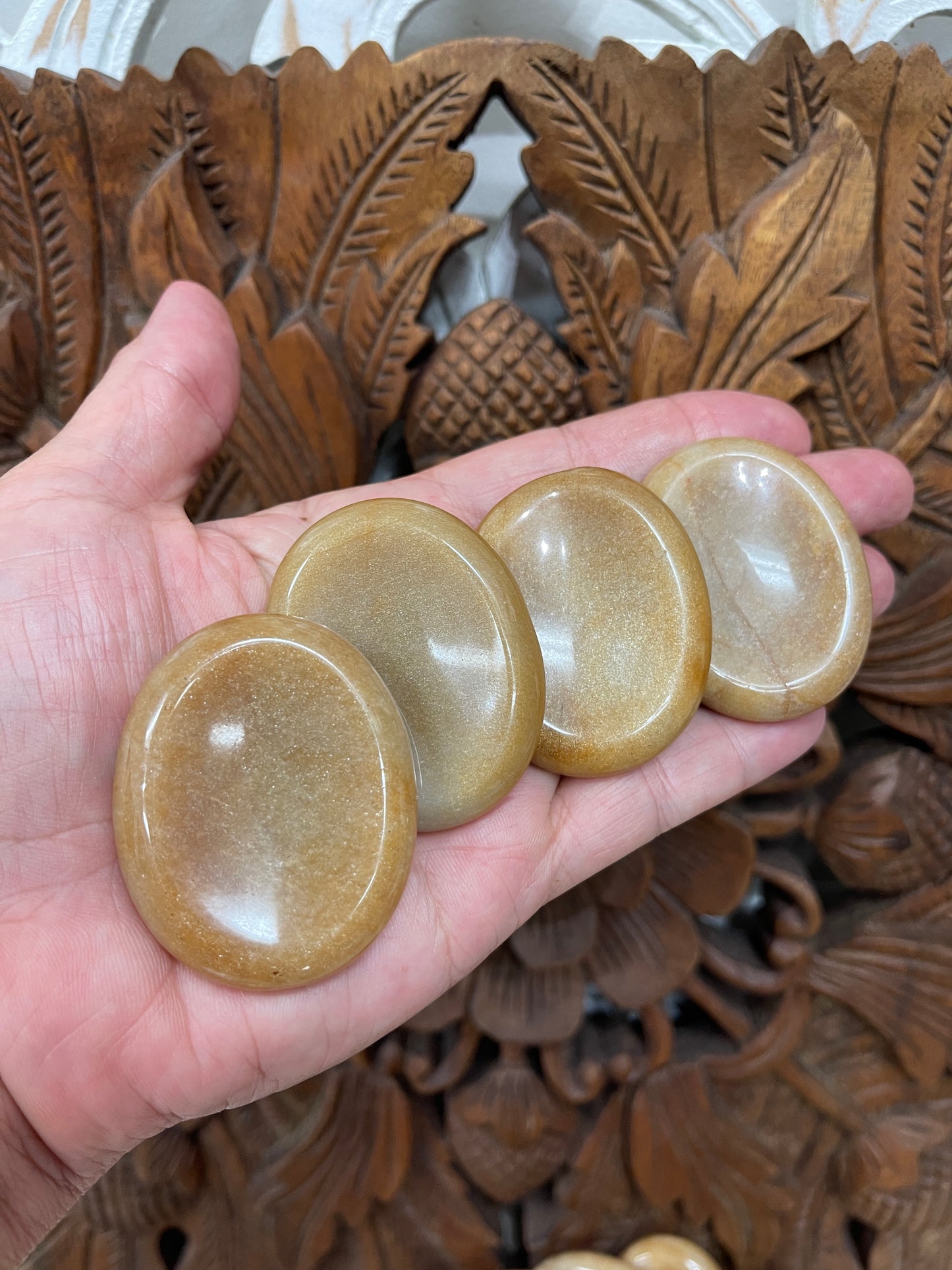 Golden Moonstone Worry Stones