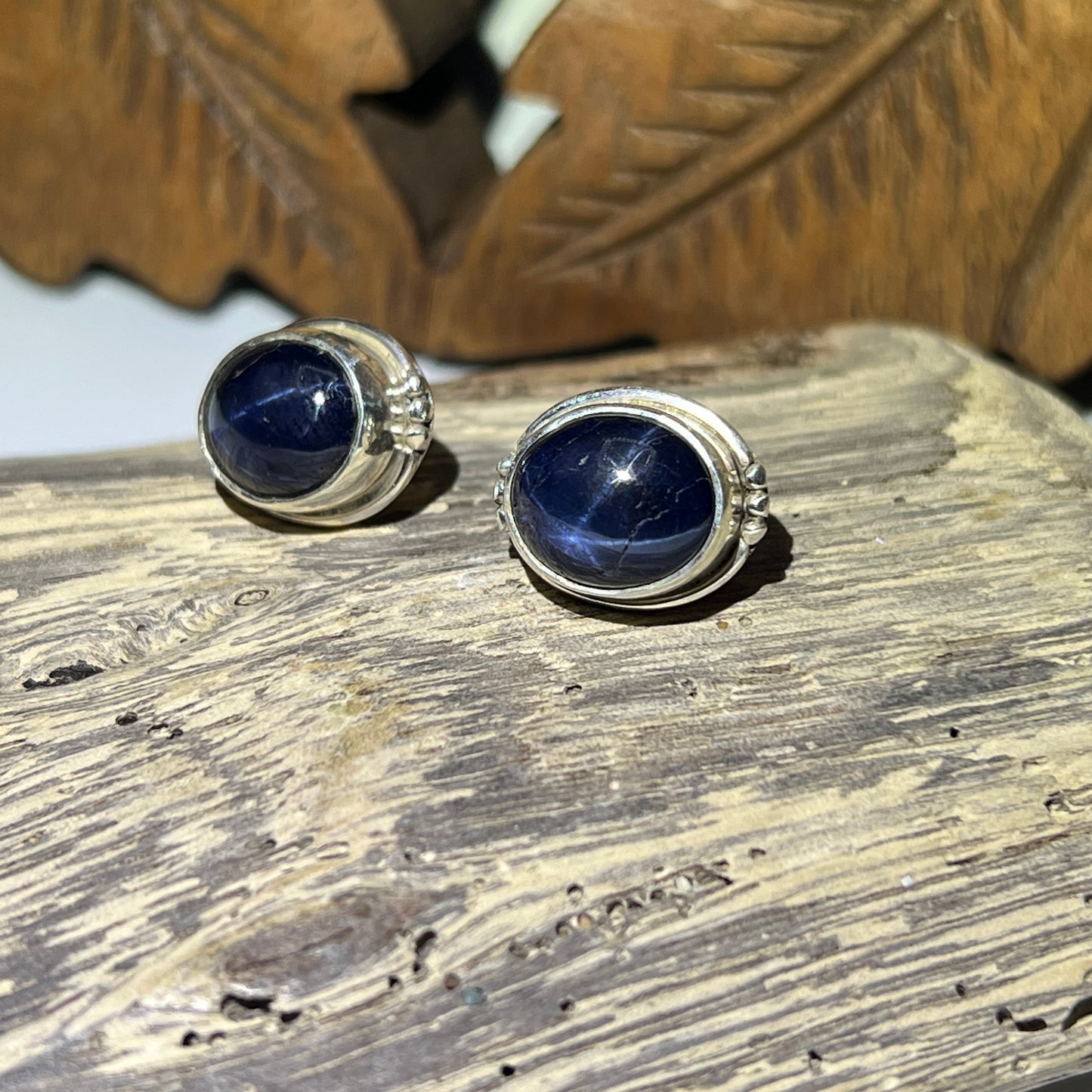 Star Sapphire Studs Earrings