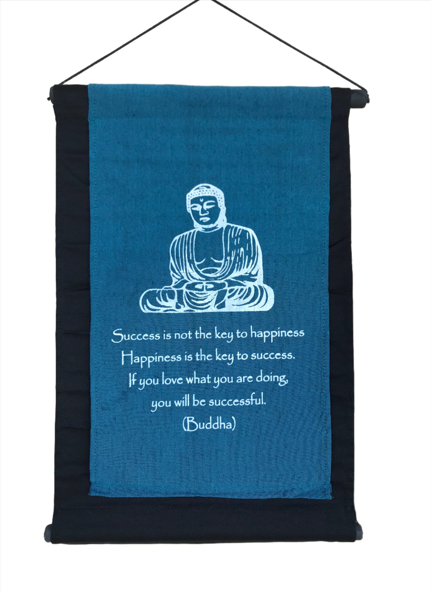 Hand Woven Ikat Buddha Success Blessing Manifestation Banner - Two Sizes Available